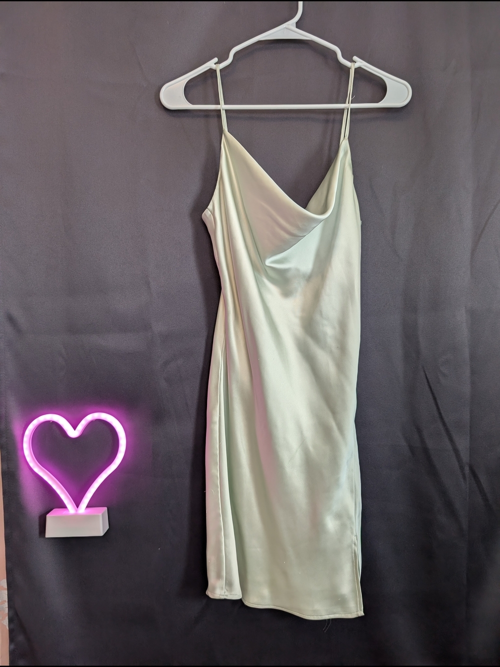 Satin Slip Dress in Mint Green - Elegant Spaghetti Strap Dress Dress Is MoreMint